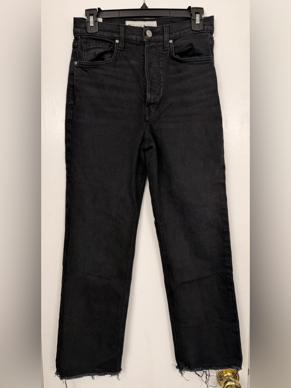 Frank & Eileen High-Rise Straight Crop Monaghan Mom Jeans in Washed Black - Picture 2 of 8